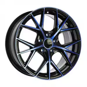 DAI Wheels A-Spec Gloss Black Machined Face Blue Face DW1241707