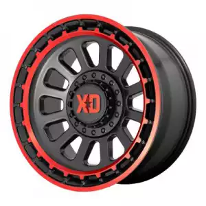 XD Series Wheels XD856 OMEGA Satin Black with Machined Lip Red Tint XD85679035912N